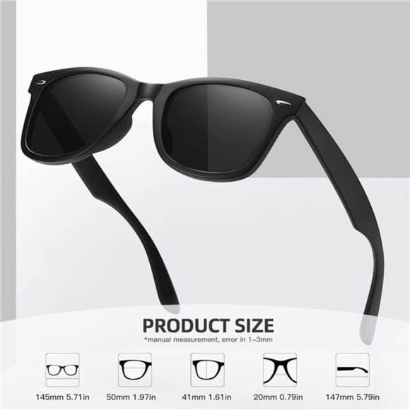 Retro Polarized Sunglasses for Women Men Classic Mirror Lens Driving - Picture 6 of 7